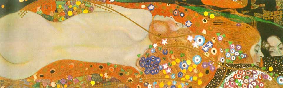 Fragmento de Water snakes friends de Klimt