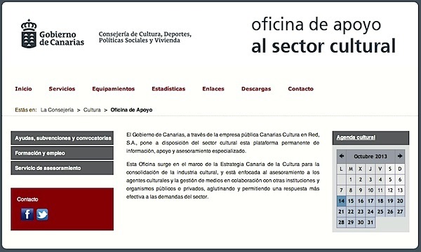 Oficina apoyo Sector cultural Gov de Canarias