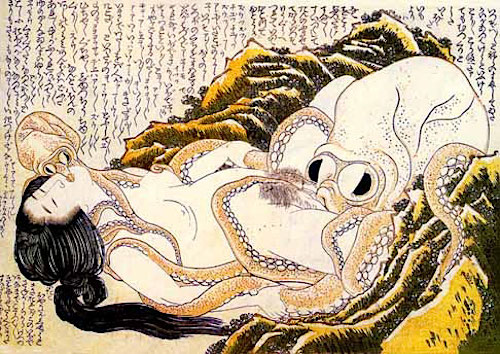 El sueño de la esposa del pescador_Hokusai