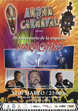 La Orquesta Maracaibo celebra su treinta aniversario en el Carnaval de Arona
