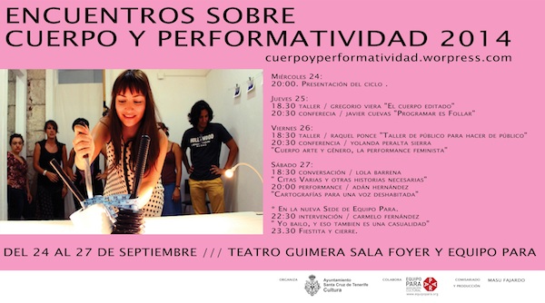 El Teatro Guimerá acoge un encuentro sobre cuerpo y 'performatividad'