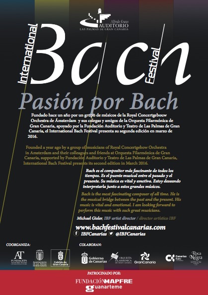 Uno de los conciertos más hermosos de Johann Sebastian Bach abrirá el International Bach Festival Canarias 2016 en el Auditorio Alfredo Kraus