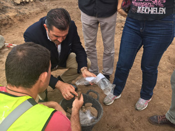 Encuentran material prehispánico y colonial en la excavación de los solares de la ermita de Las Nieves en Agaete