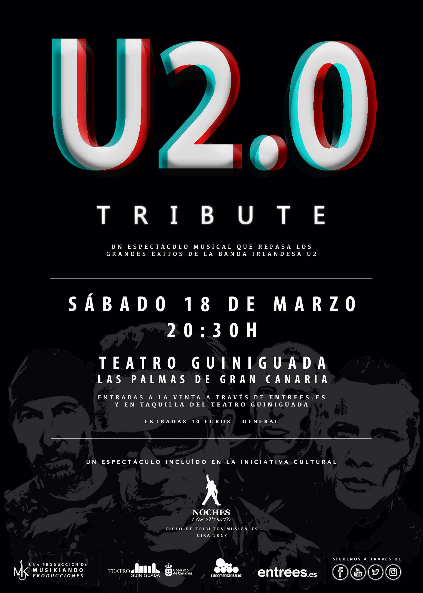 U2.0 Tribute, próximo 18 de Marzo en el Teatro Guiniguada