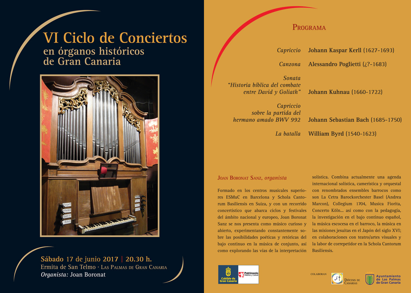 Concierto órgano en la Ermita de San Telmo dentro del VI Ciclo de Conciertos en órganos históricos