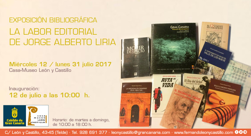 Exposición ‘La labor editorial de Jorge Alberto Liria’ en la Casa-Museo León y Castillo
