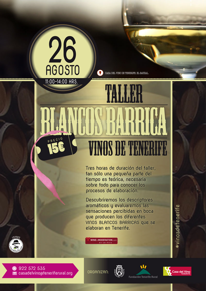 Taller de Cata de Vinos Blancos Barrica de Tenerife