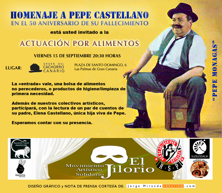 El próximo viernes 15 de septiembre se celebra un Homenaje a Pepe Castellano de los famosos cuentos de Pepe Monagas