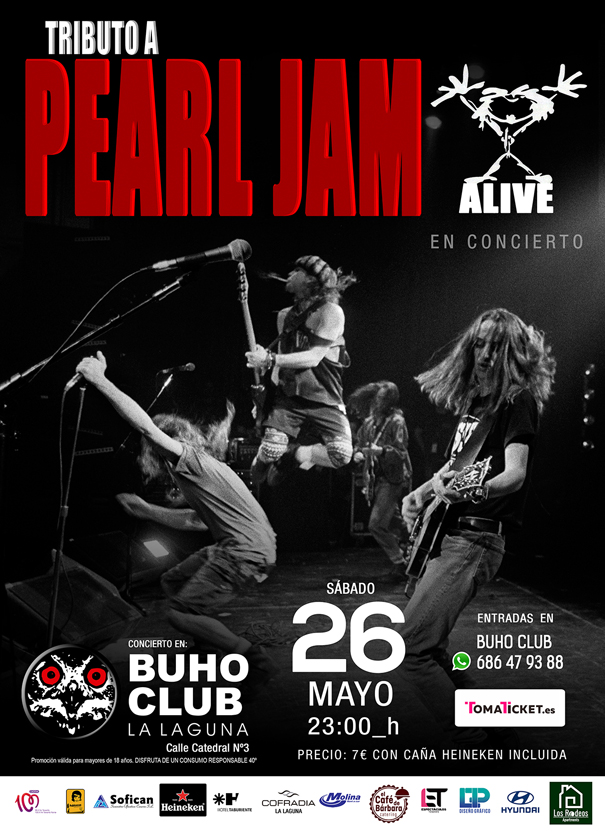 Alive Tributo a Pearl Jam en El Buho La Laguna