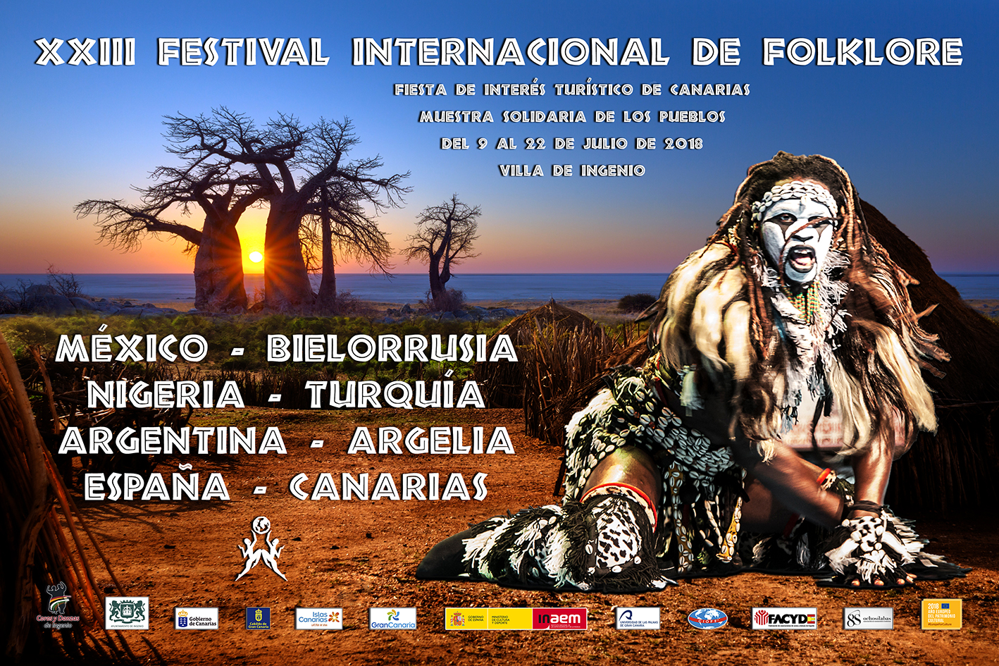 México, Bielorrusia, Nigeria, Turquía, Argentina, Argelia y España, países participantes en el XXIII Festival de Folklore de Ingenio