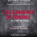 Club de Lectura ‘Esther Terrón’, miércoles 15 de mayo a las 16:30 en la Escuela de Actores de Canarias, Sede Tenerife