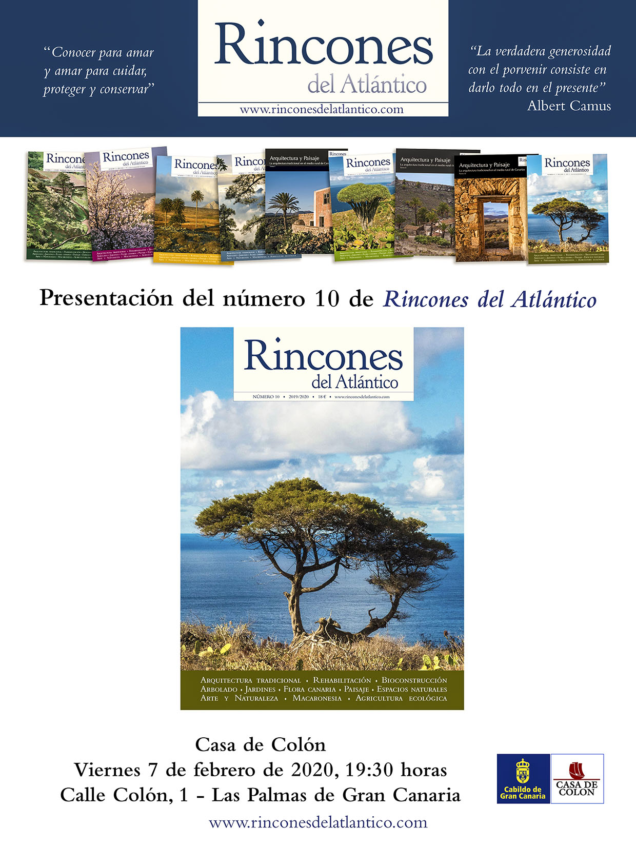 Presentación del nuevo número de Rincones del Atlántico en la Casa de Colón, Las Palmas de Gran Canaria